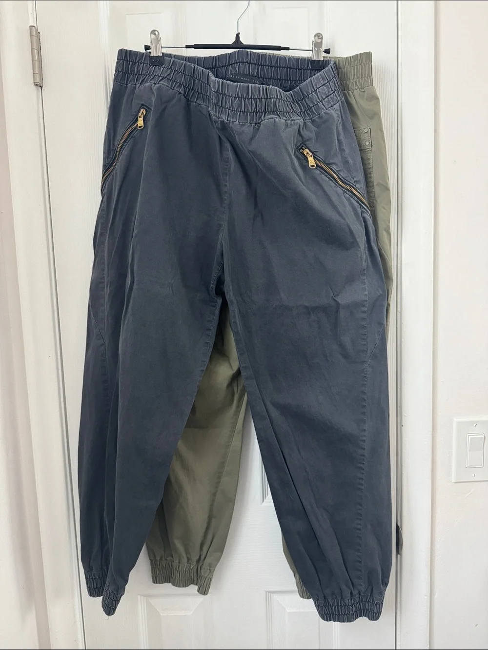 Marc Jacobs 2 pk Olive + Gray Casual Jogger Pants - Elastic Waist & Zip Pockets
